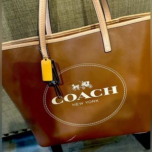 Authentic coach leather tote